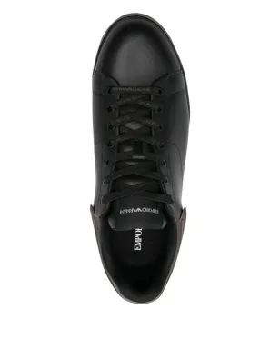 Emporio Armani リブパネルレザースニーカー - サムネイル4