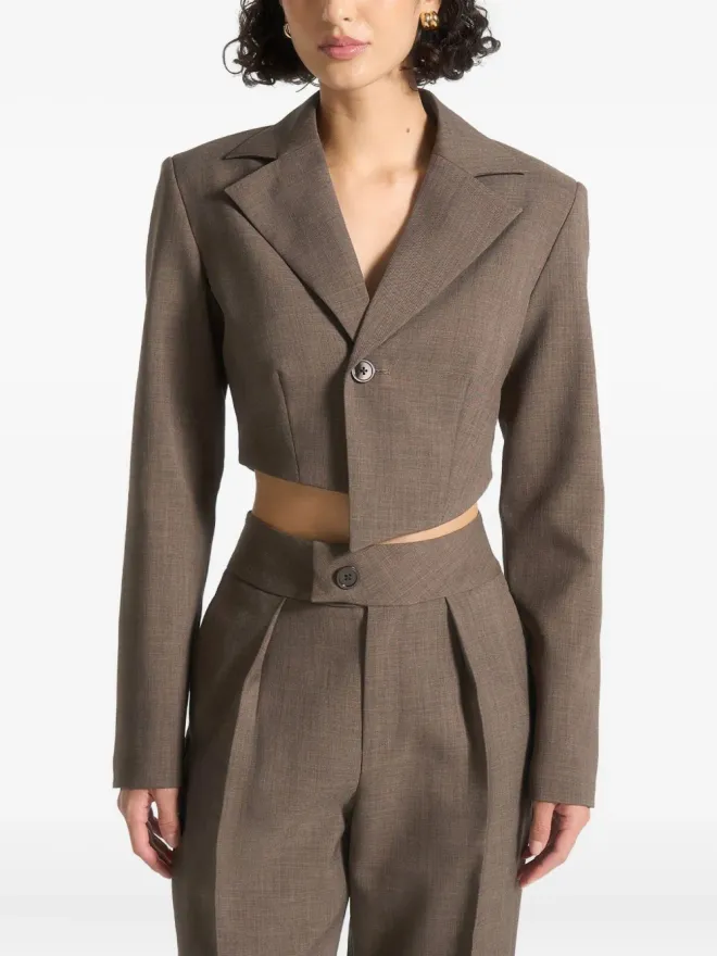 Manière De Voir Manière De Voir Dina アシンメトリック テーラード クロップド ブレザーの商品画像