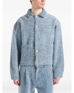 Manière De Voir Damien boucle back-pleat blue denim jacket - サムネイル1