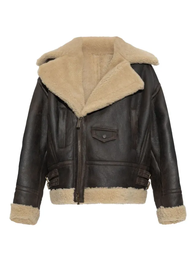 Dsquared2 DSQUARED2 シアーリングカラー レザー ジャケットの商品画像