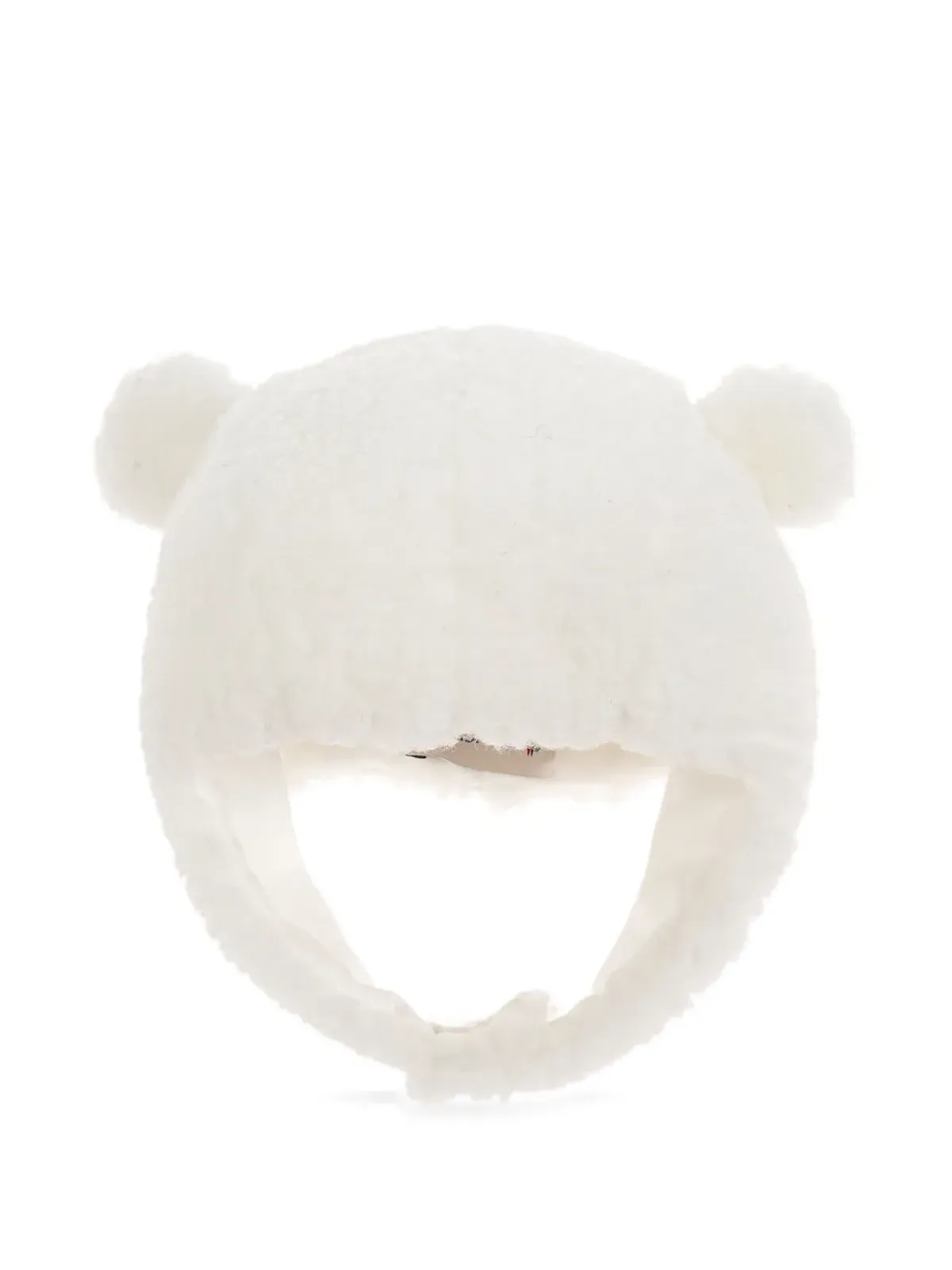 Moncler Enfant ベア耳付きニット帽（ホワイト） - 画像1