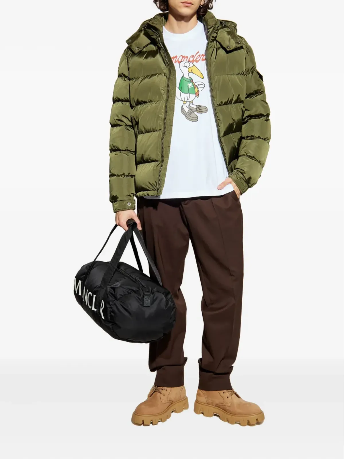 Moncler 鳥柄プリント コットン Tシャツ - 画像2