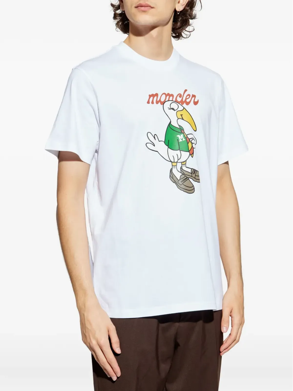 Moncler 鳥柄プリント コットン Tシャツ - 画像3