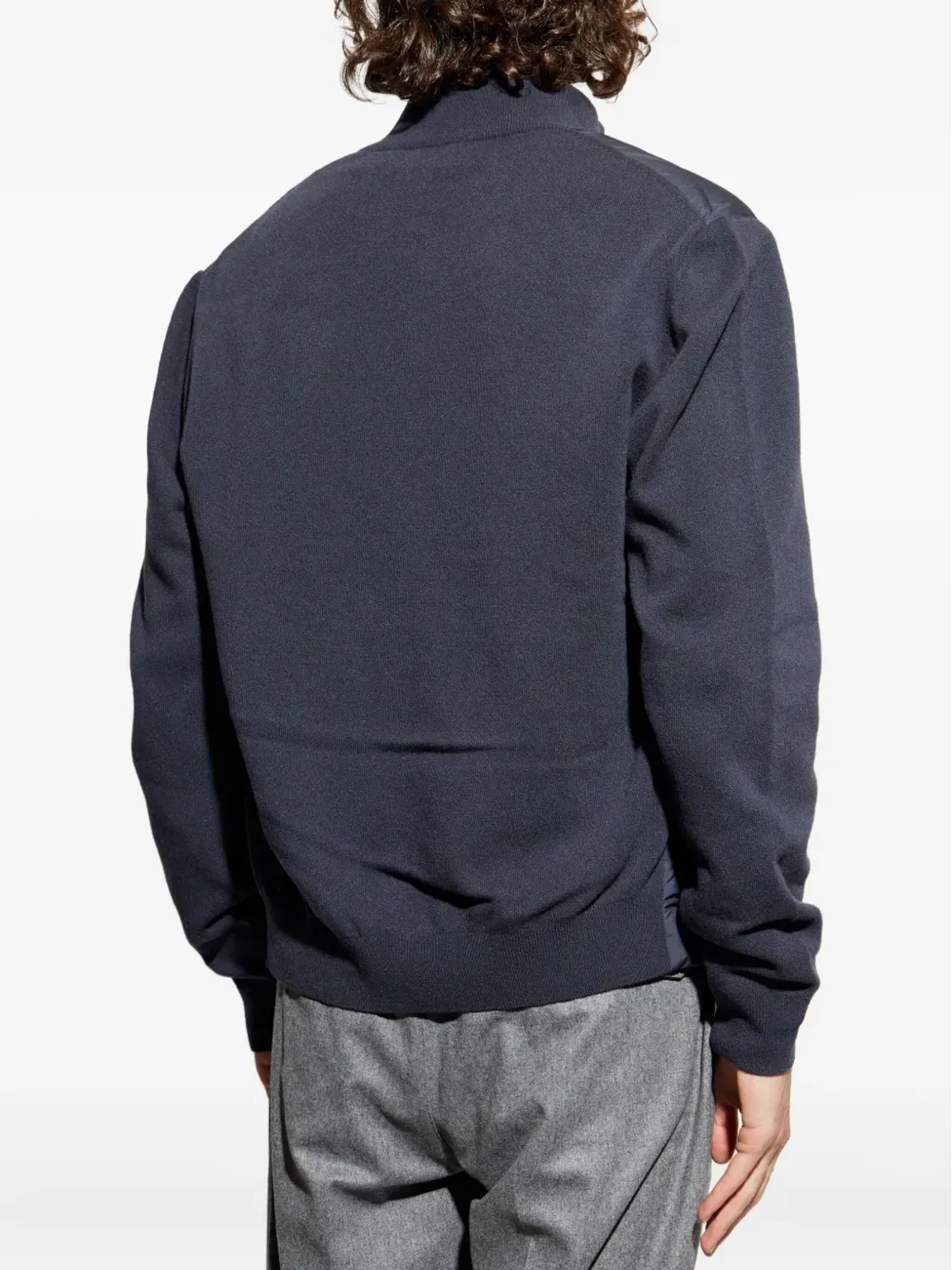 Moncler キルテッドニットパネルドカーディガン ブルー - 画像4