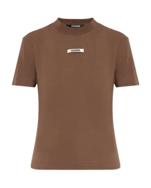 Jacquemus グログラン ロゴパッチ Tシャツ - ブラウン - サムネイル1