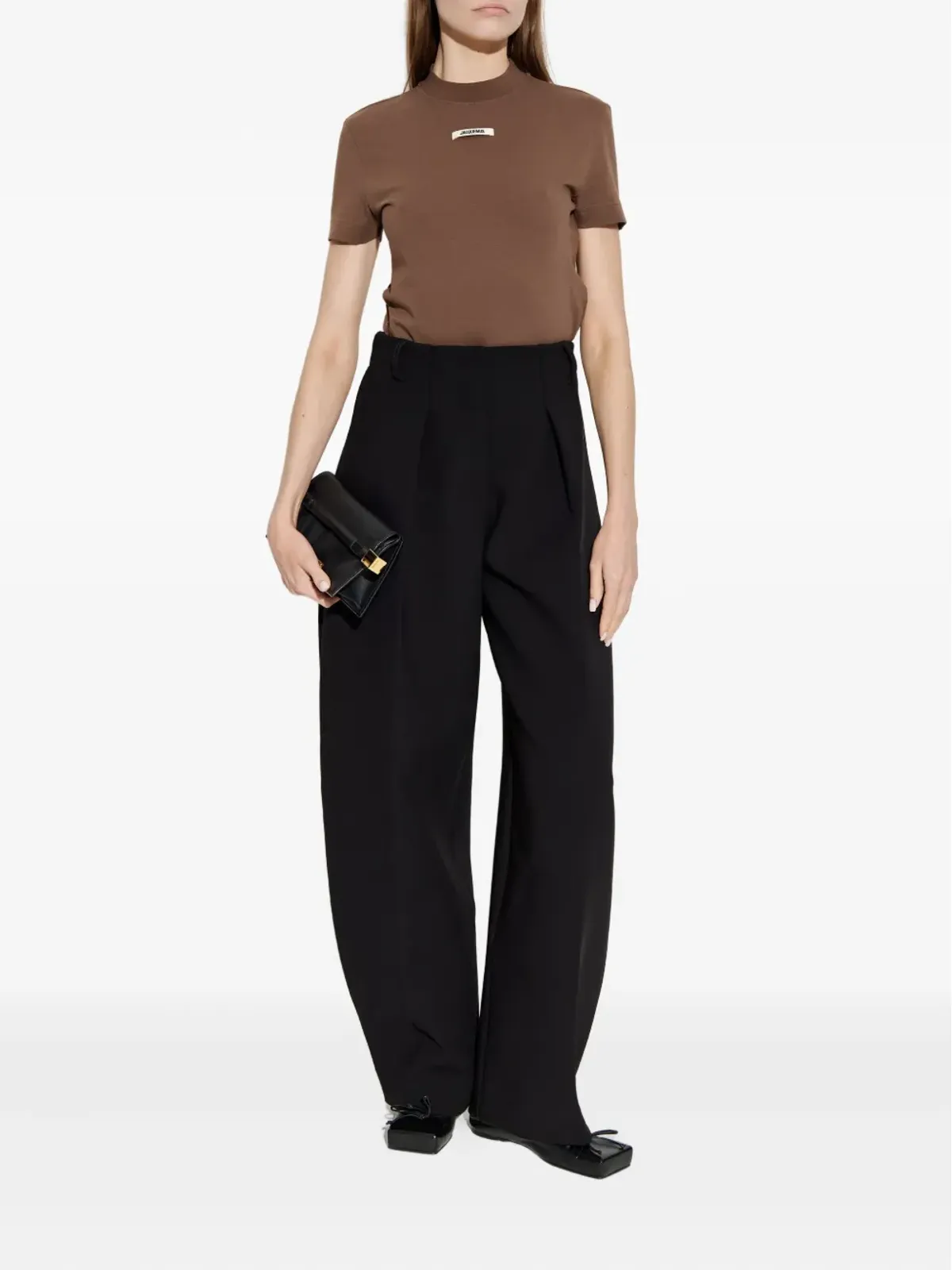 Jacquemus グログラン ロゴパッチ Tシャツ - ブラウン - 画像2