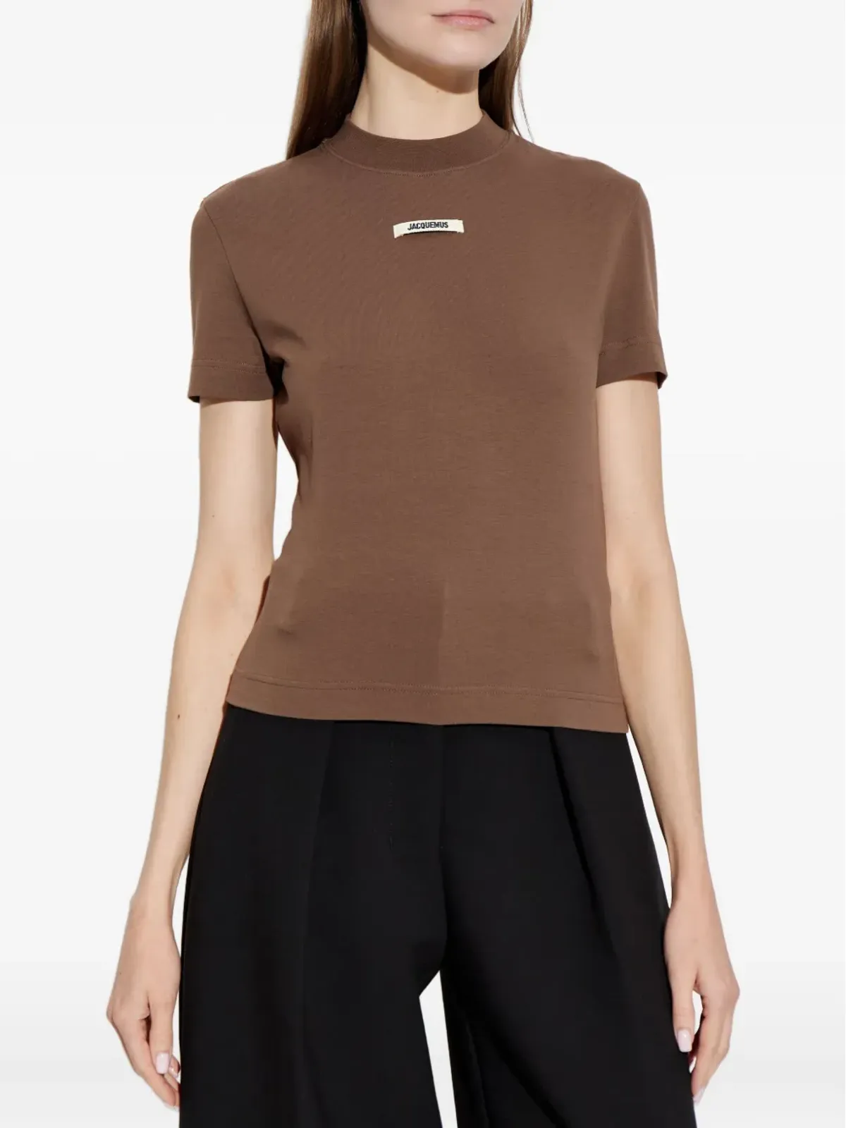 Jacquemus グログラン ロゴパッチ Tシャツ - ブラウン - 画像3