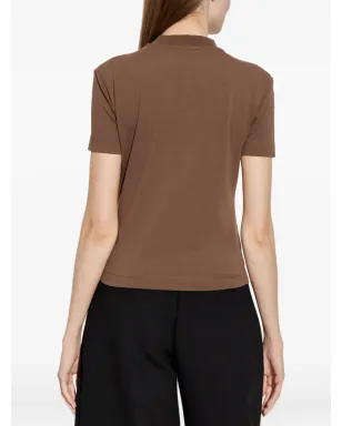 Jacquemus グログラン ロゴパッチ Tシャツ - ブラウン - サムネイル4