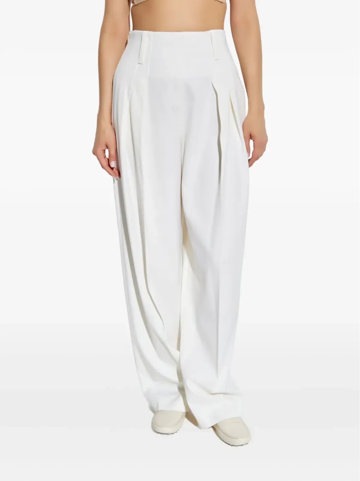 Victoria Beckham プリーツ入りワイドパンツ - 画像3