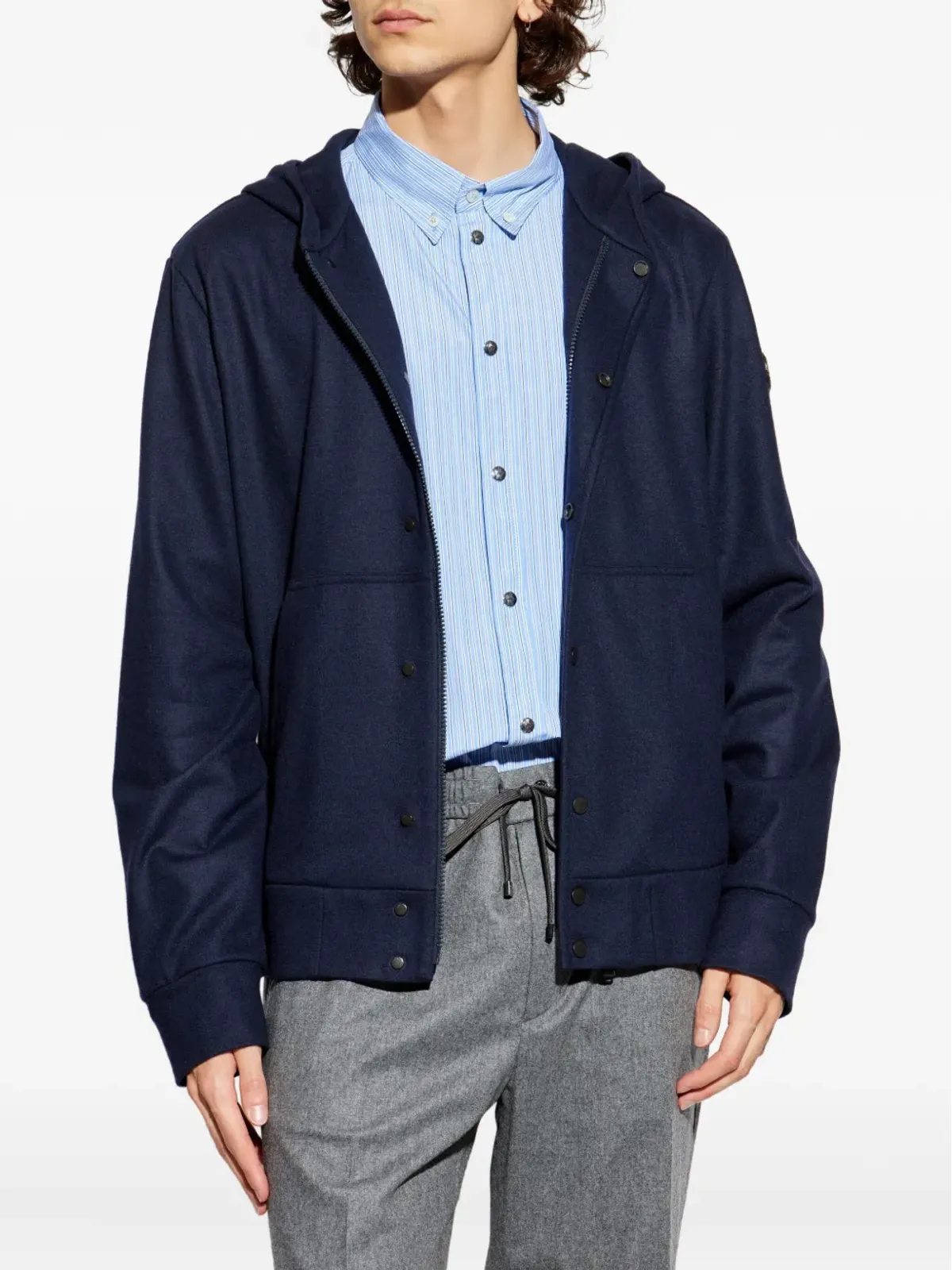 Moncler フード付きボタン開閉セーター - Blue - 画像3