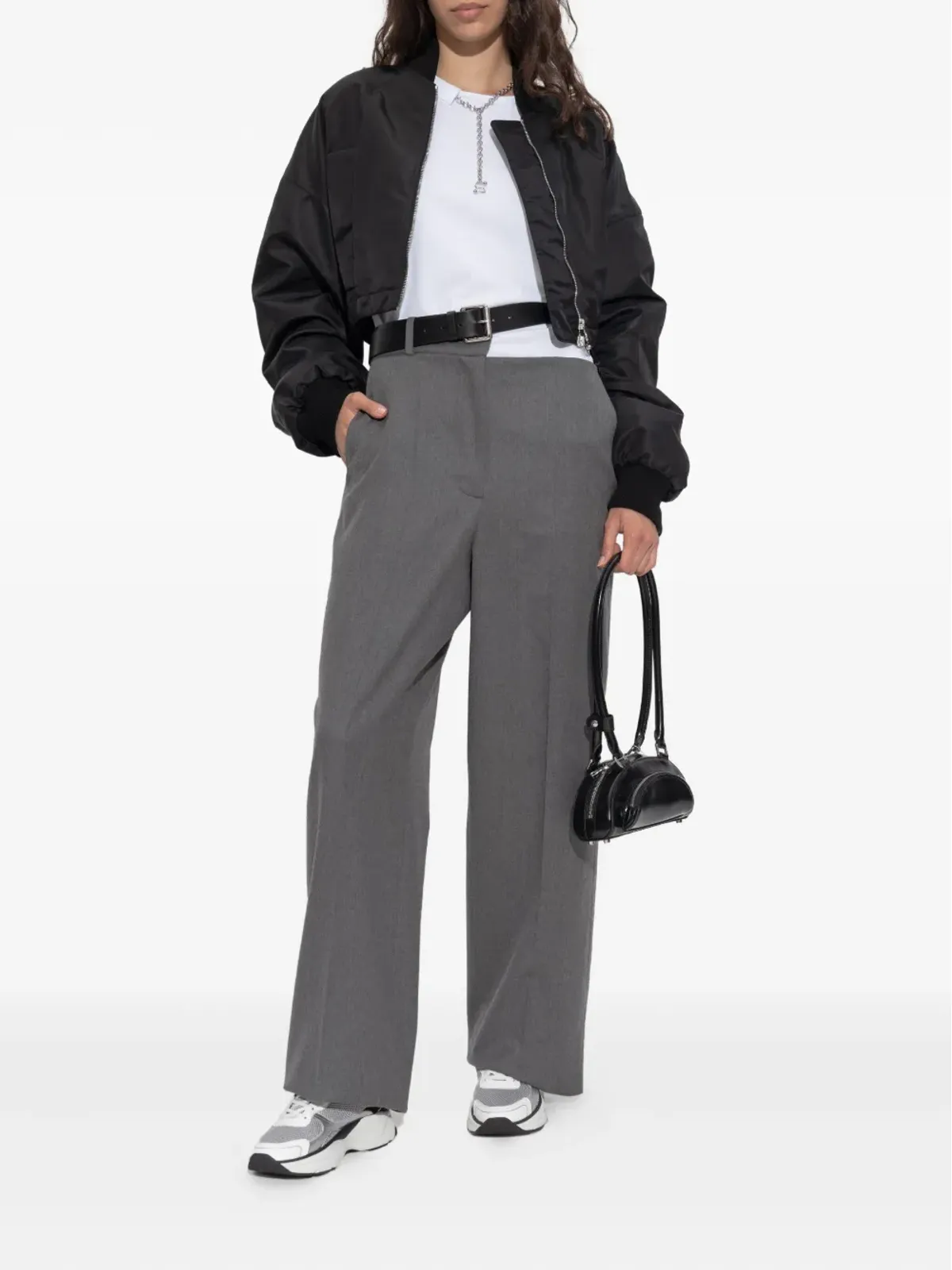 Sportmax クロップド ジップファスナー ボンバー ジャケット - 画像2