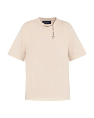 Sportmax チェーン付きコットンTシャツ - ベージュ - サムネイル1