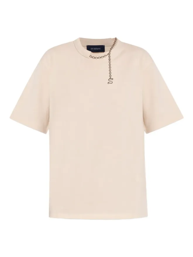 Sportmax Sportmax チェーン付きコットンTシャツ - ベージュの商品画像
