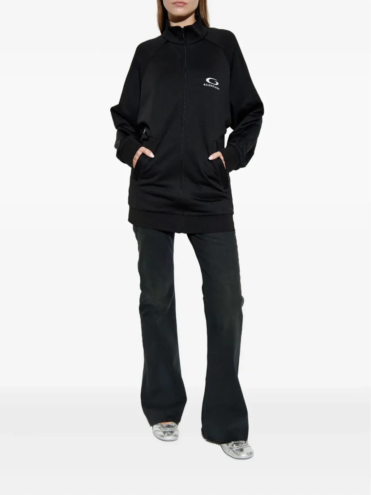 Balenciaga ロゴプリント カットアウト スウェット - 画像2