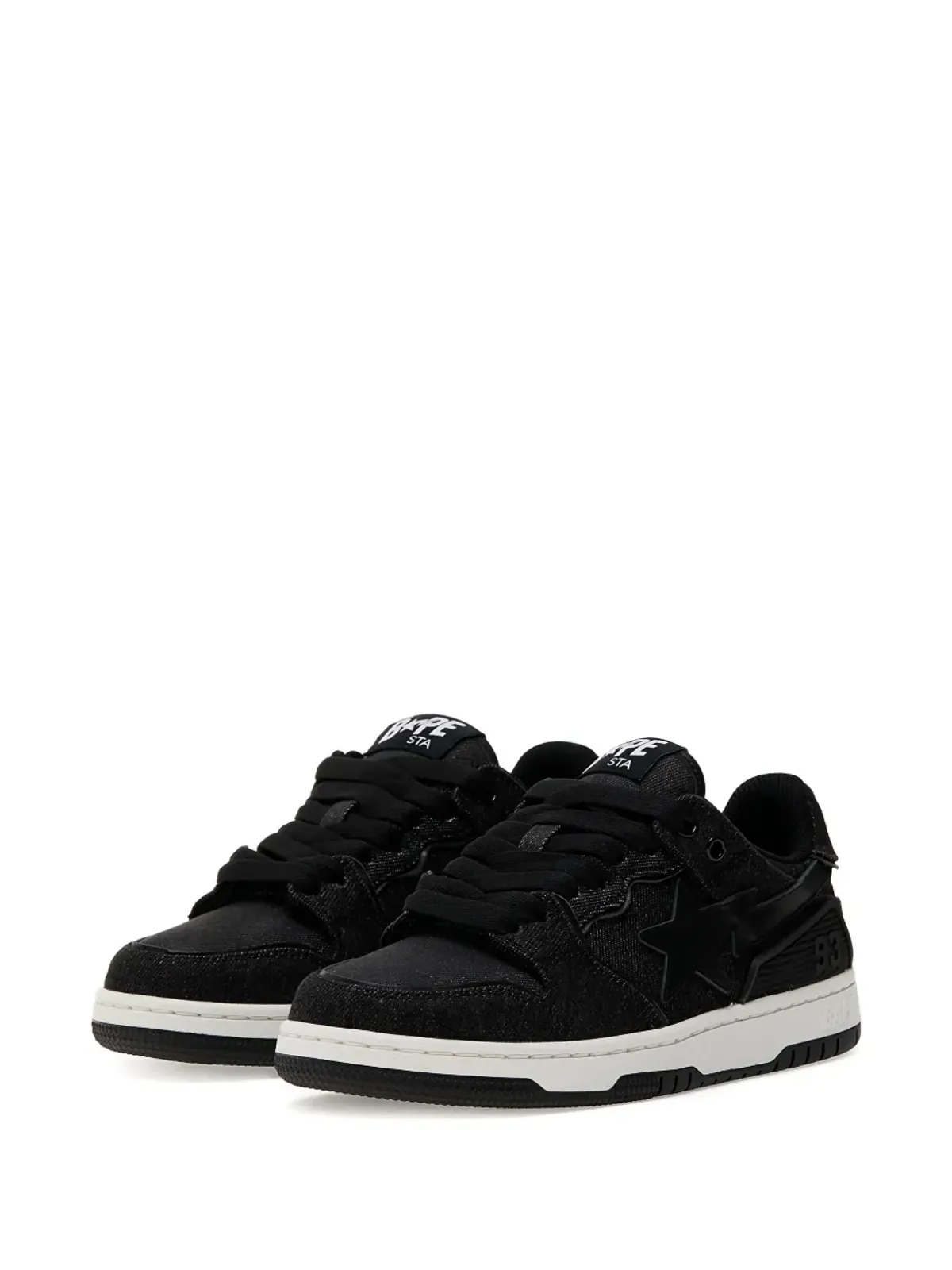 A BATHING APE® 星モチーフのデニムスニーカー - ブラック - 画像3