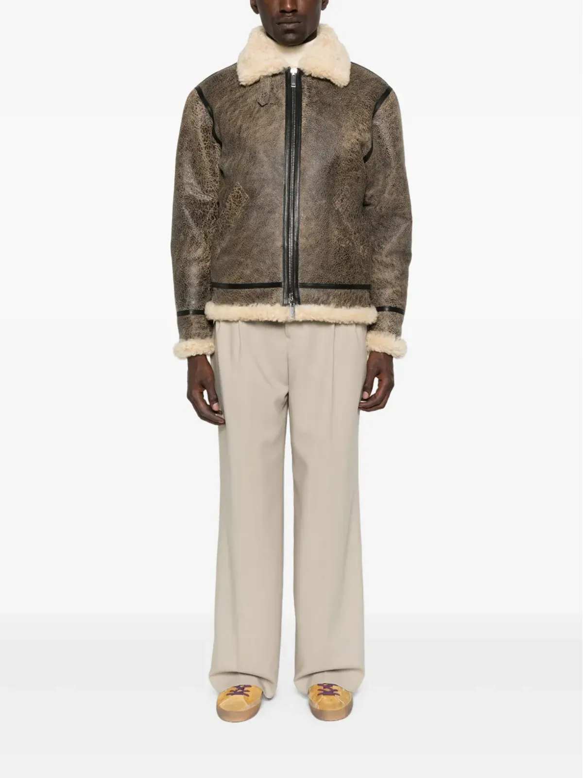 P.A.R.O.S.H. Giubbotto shearling zip-front leather jacket - 画像2