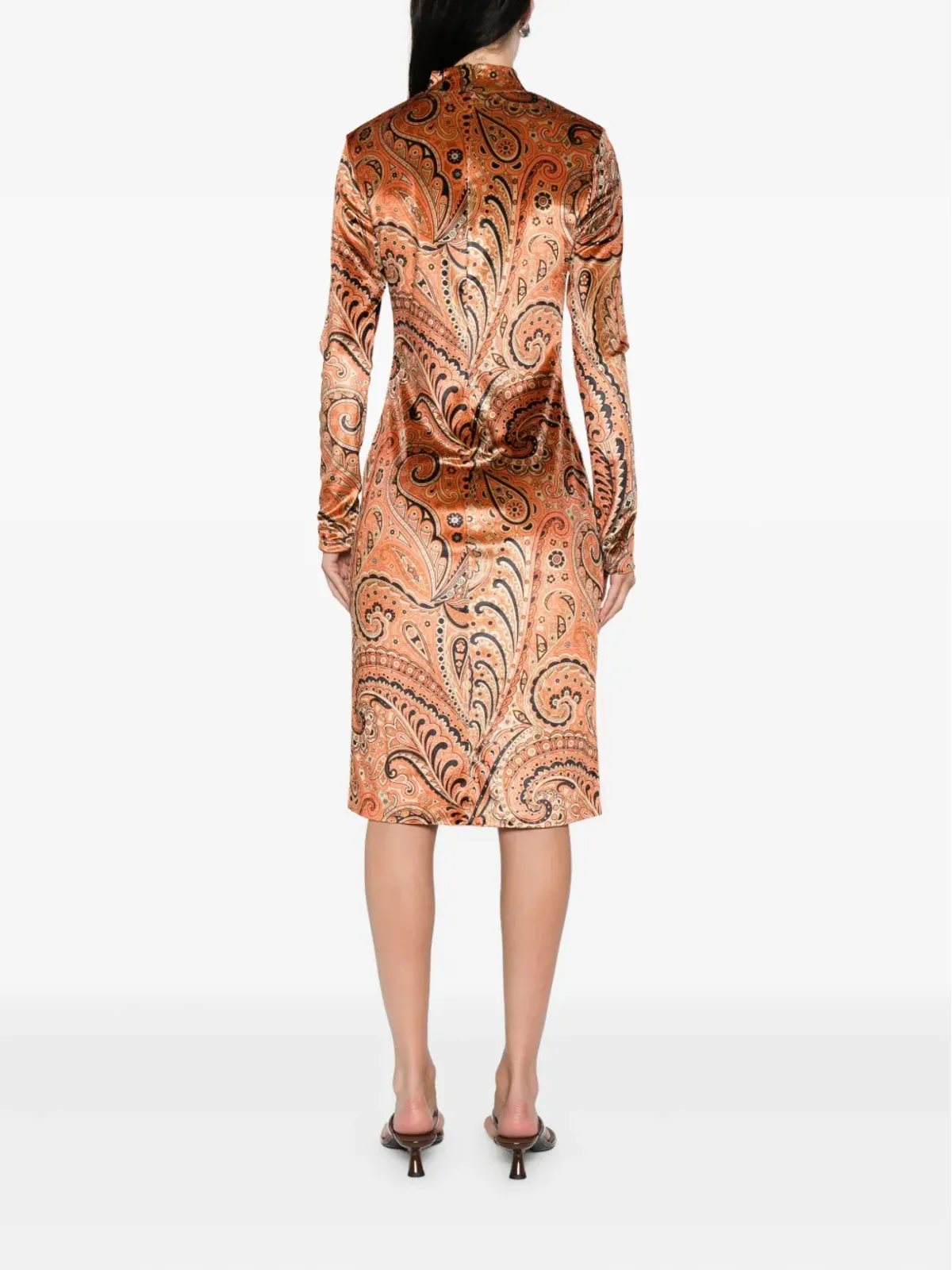 ETRO ペイズリー柄モックネックミディドレス - 画像4