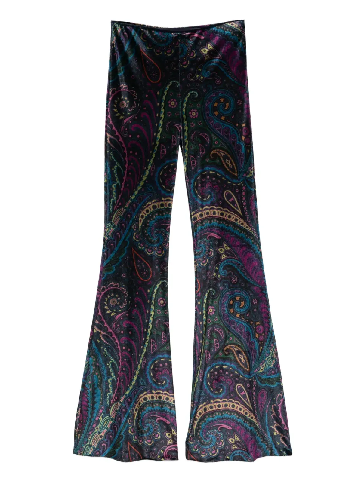 ETRO ペイズリープリントベルベットパンツ - ブルー - 画像1