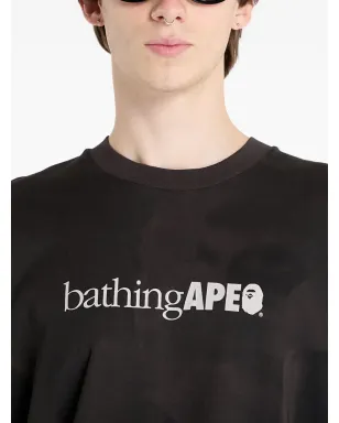 A BATHING APE® ロゴプリント タイダイ 長袖Tシャツ - ブラック - サムネイル5