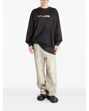 A BATHING APE® ロゴプリント タイダイ 長袖Tシャツ - ブラック - サムネイル2