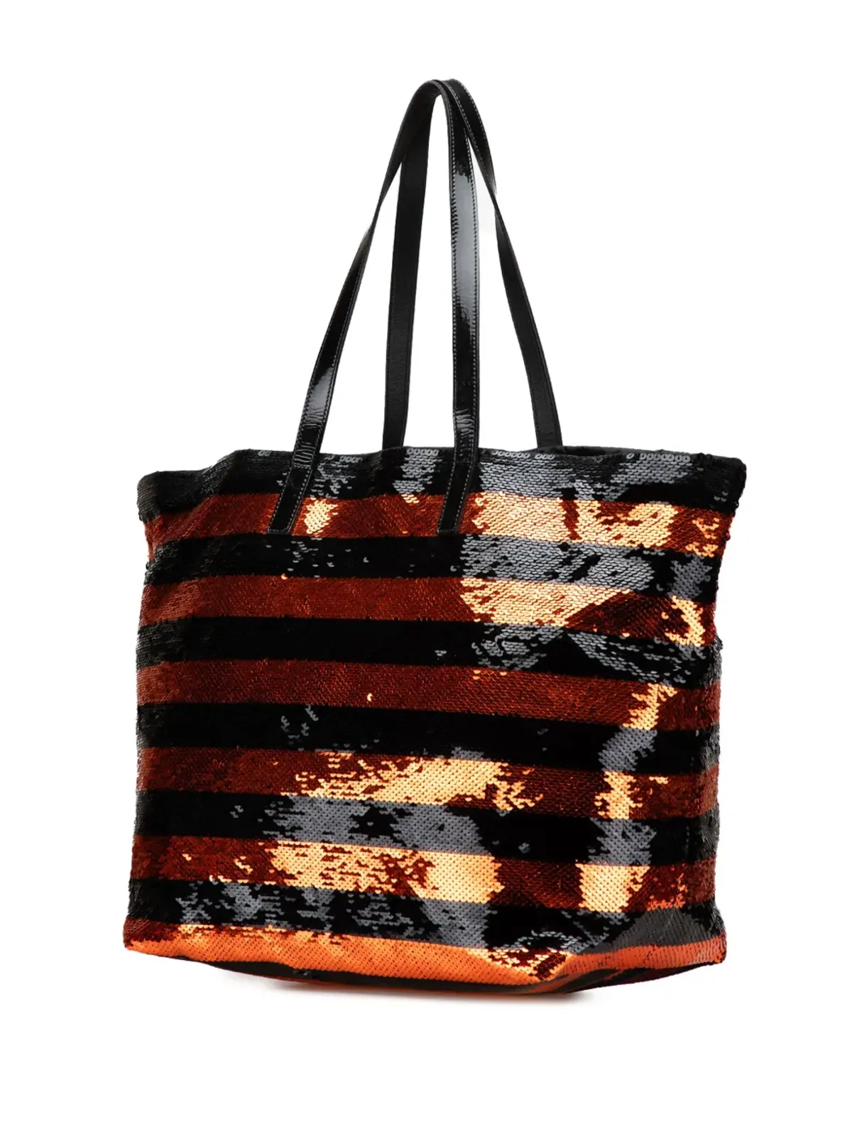 Prada Pre-Owned サテン スパンコール ストライプ トートバッグ - 画像3