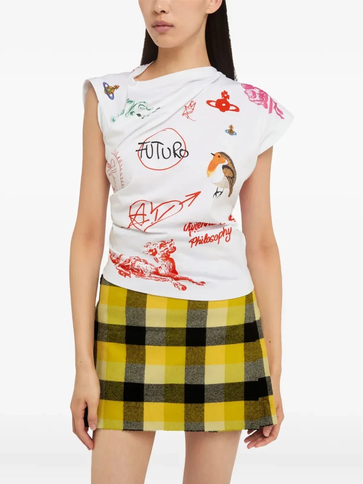 Vivienne Westwood Herbo graphic-print draped T-shirt - 画像1