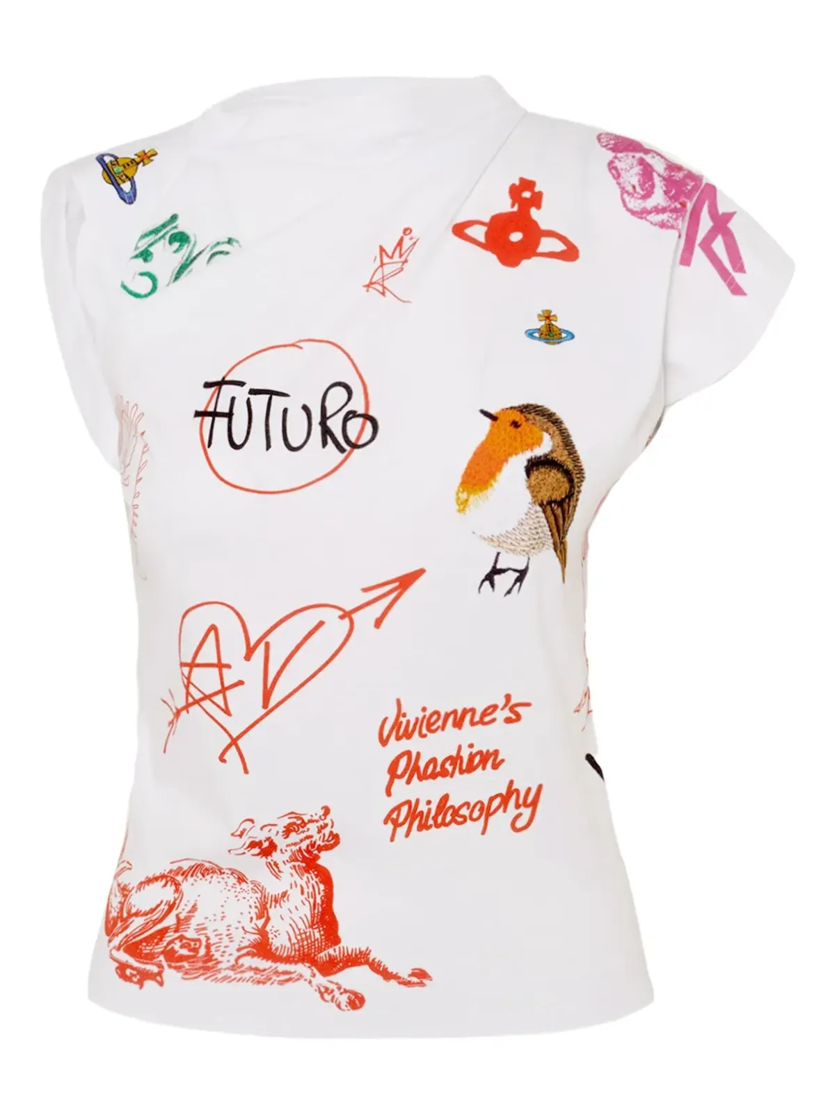 Vivienne Westwood Herbo graphic-print draped T-shirt - 画像3
