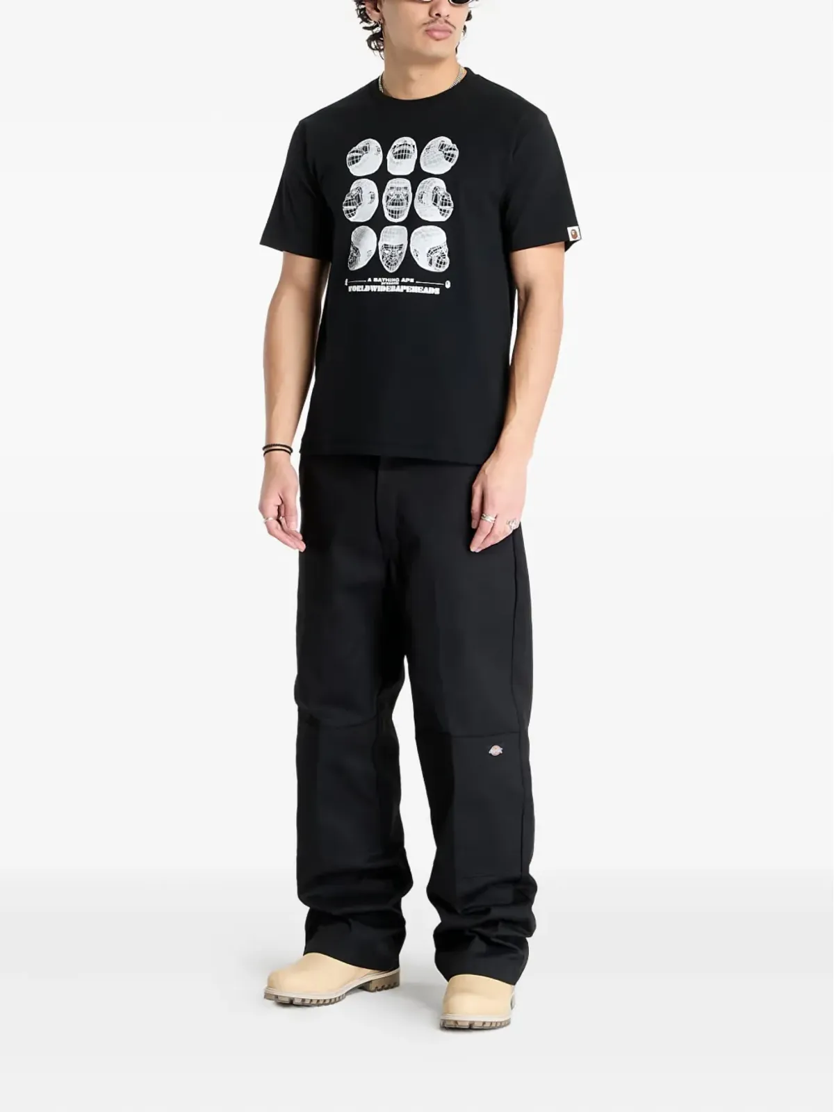 A BATHING APE® ポリゴン Ape Head プリント Tシャツ - 画像2