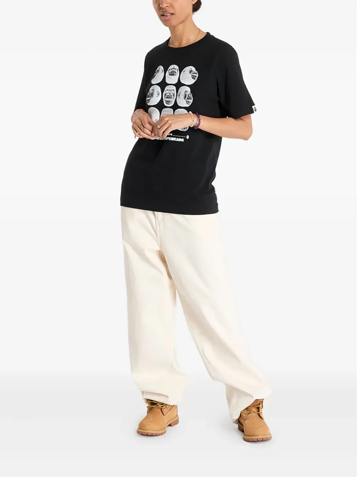 A BATHING APE® ポリゴン Ape Head プリント Tシャツ - 画像3