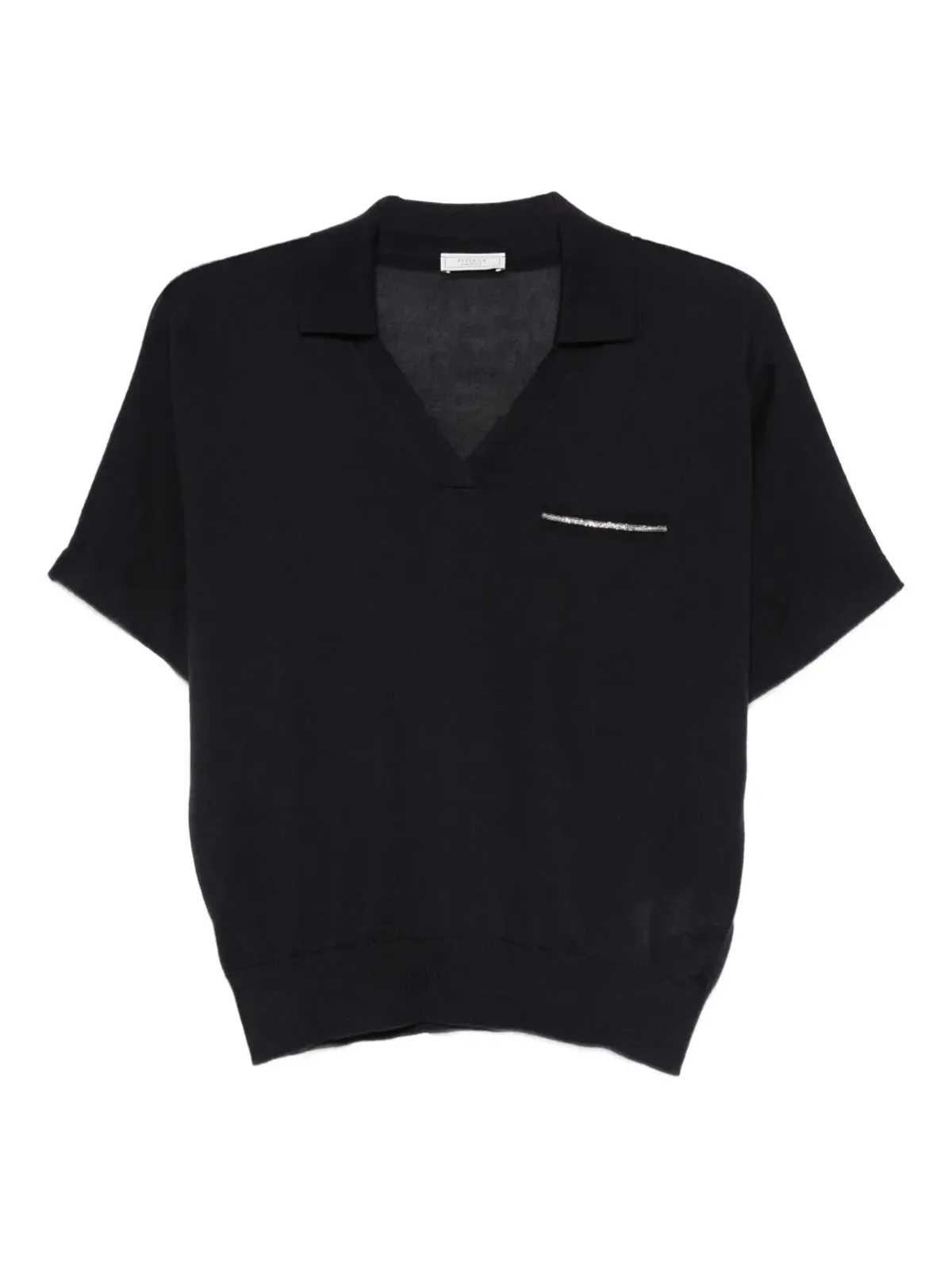Peserico ビジュー付きVネックTシャツ - 画像1