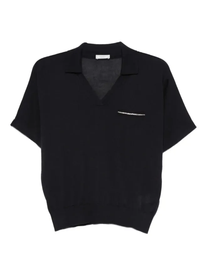 Peserico Peserico ビジュー付きVネックTシャツの商品画像