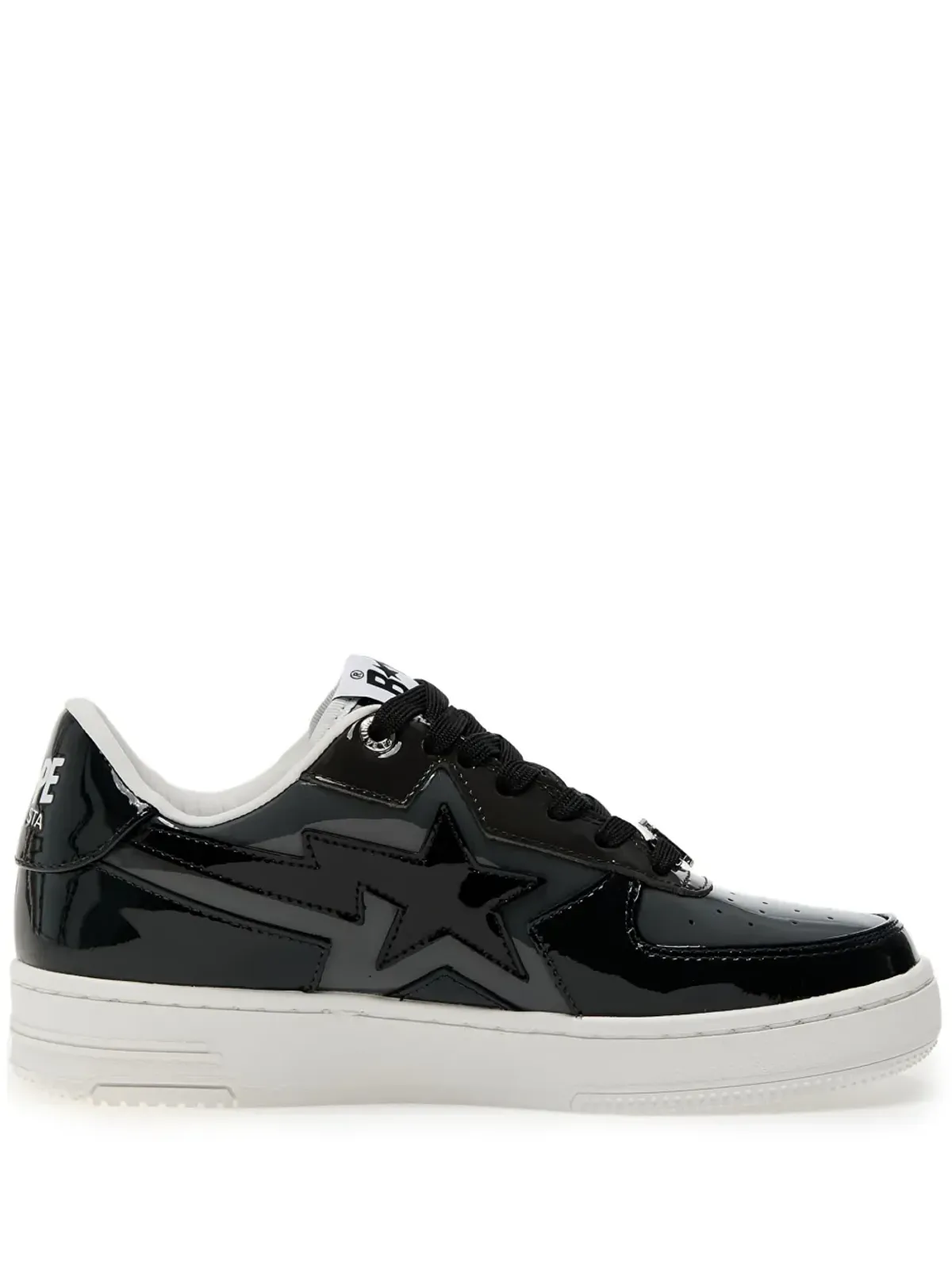 A BATHING APE® Sta Icon パテントレザー ロー・トップスニーカー - Black - 画像1