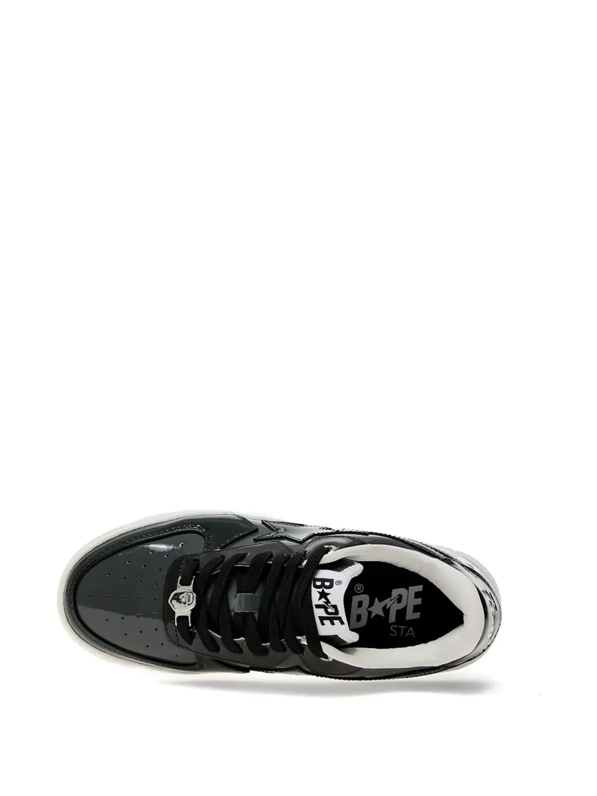 A BATHING APE® Sta Icon パテントレザー ロー・トップスニーカー - Black - 画像5