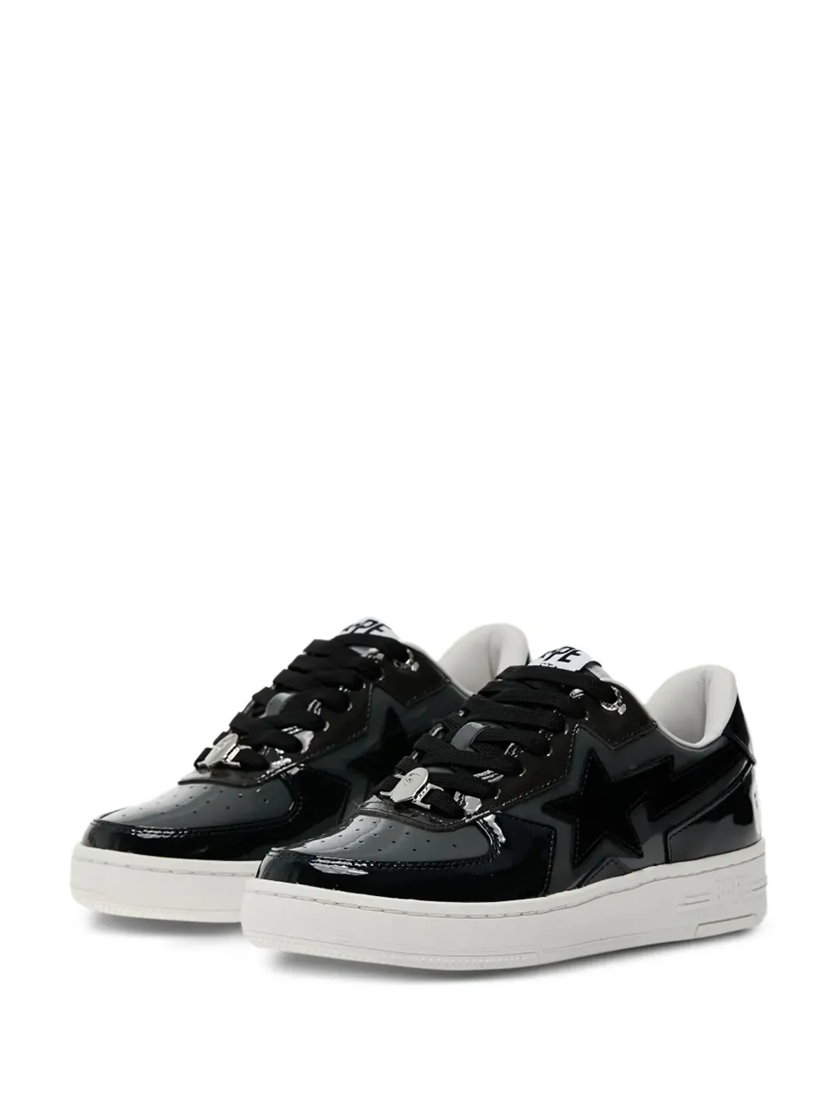 A BATHING APE® Sta Icon パテントレザー ロー・トップスニーカー - Black - 画像3