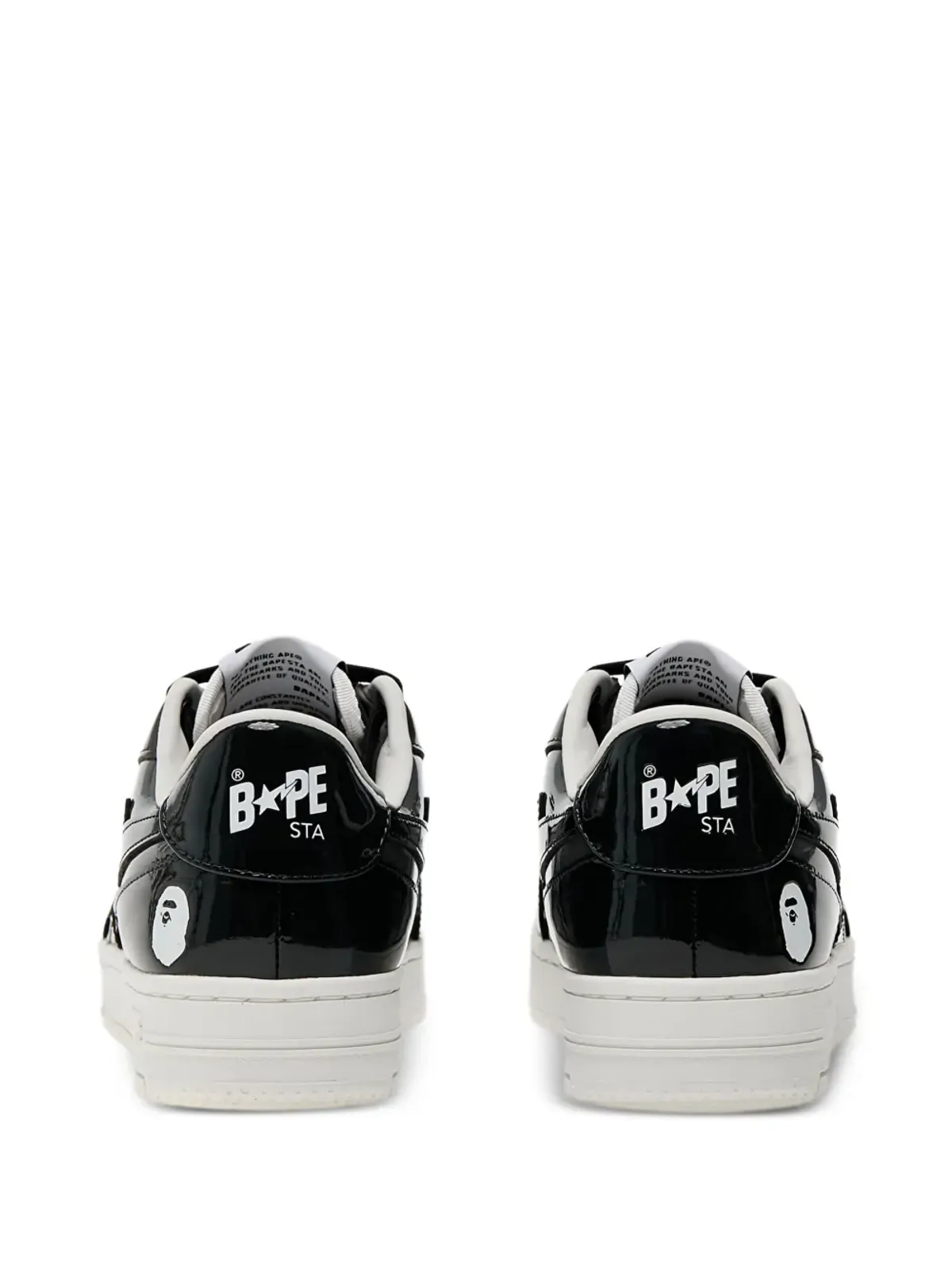 A BATHING APE® Sta Icon パテントレザー ロー・トップスニーカー - Black - 画像4