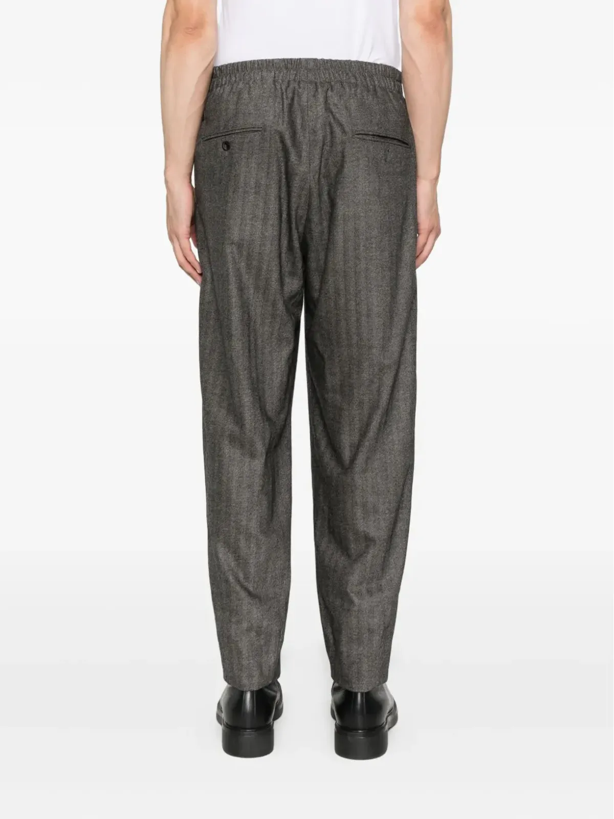 Giorgio Armani ヘリンボーン柄 ウエストゴム パンツ - 画像4
