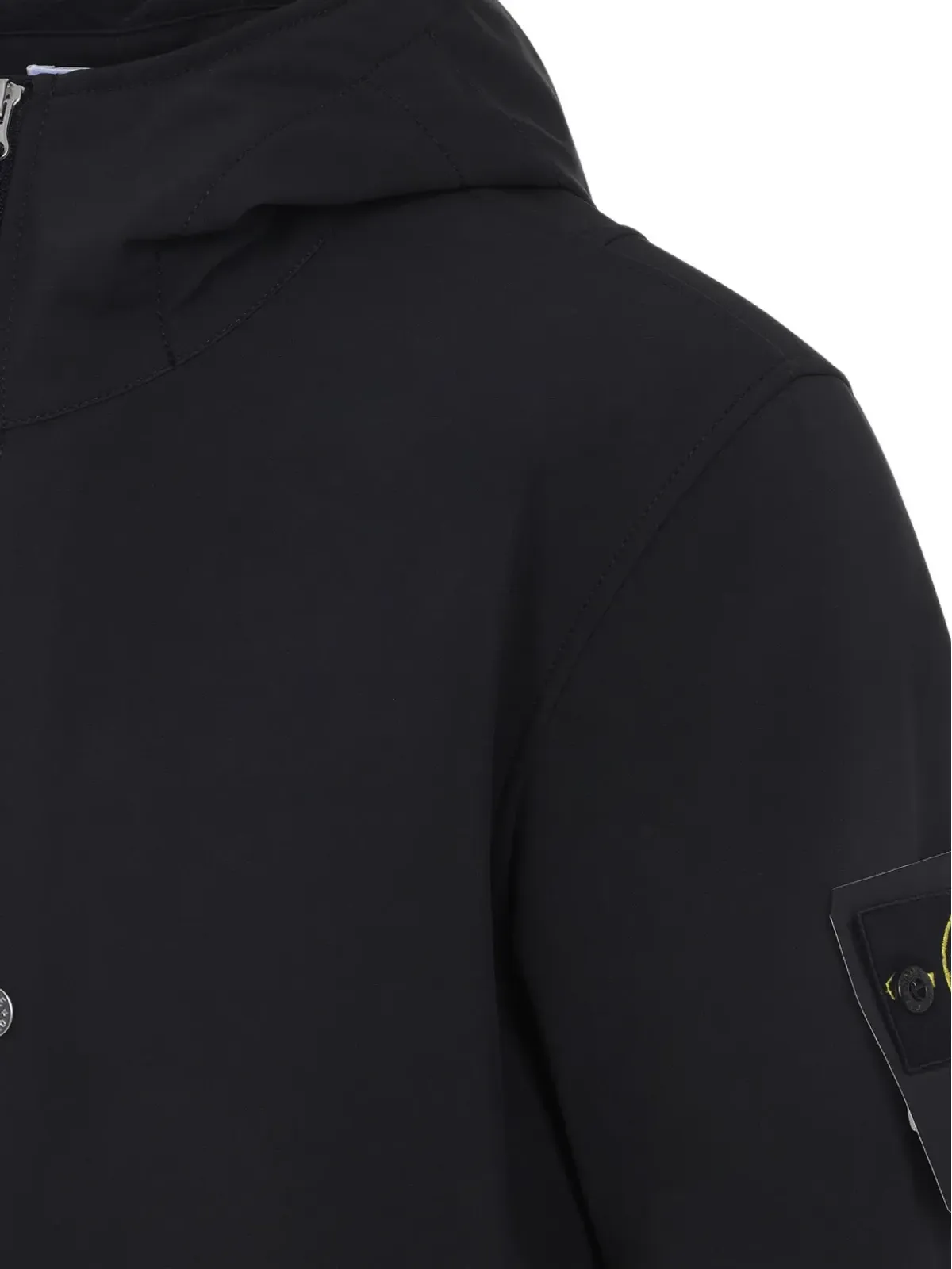 Stone Island コンパスアップリケ付きフード付きジップフロントジャケット - 画像3