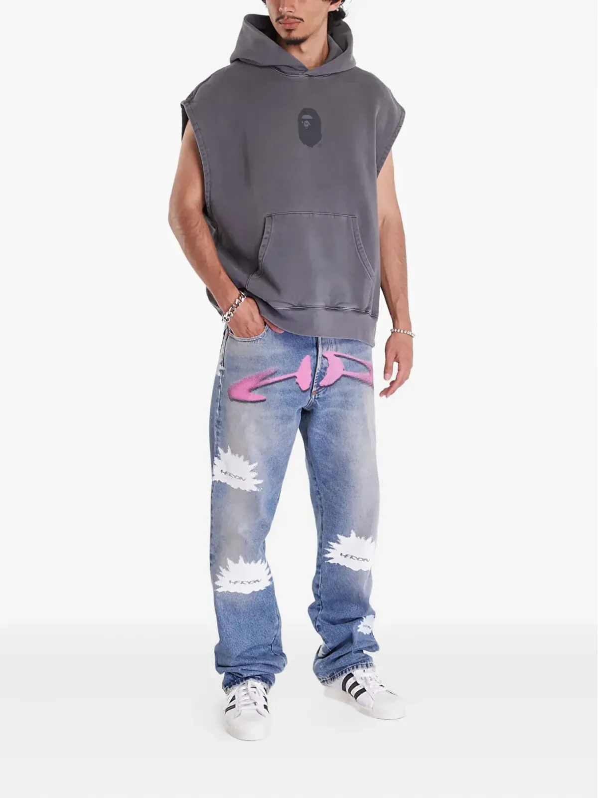 A BATHING APE® ノースリーブフード付きスウェット - 画像3