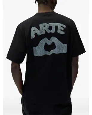 Arte Antwerp ハートハンズ グラフィックプリント Tシャツ ブラック - サムネイル2
