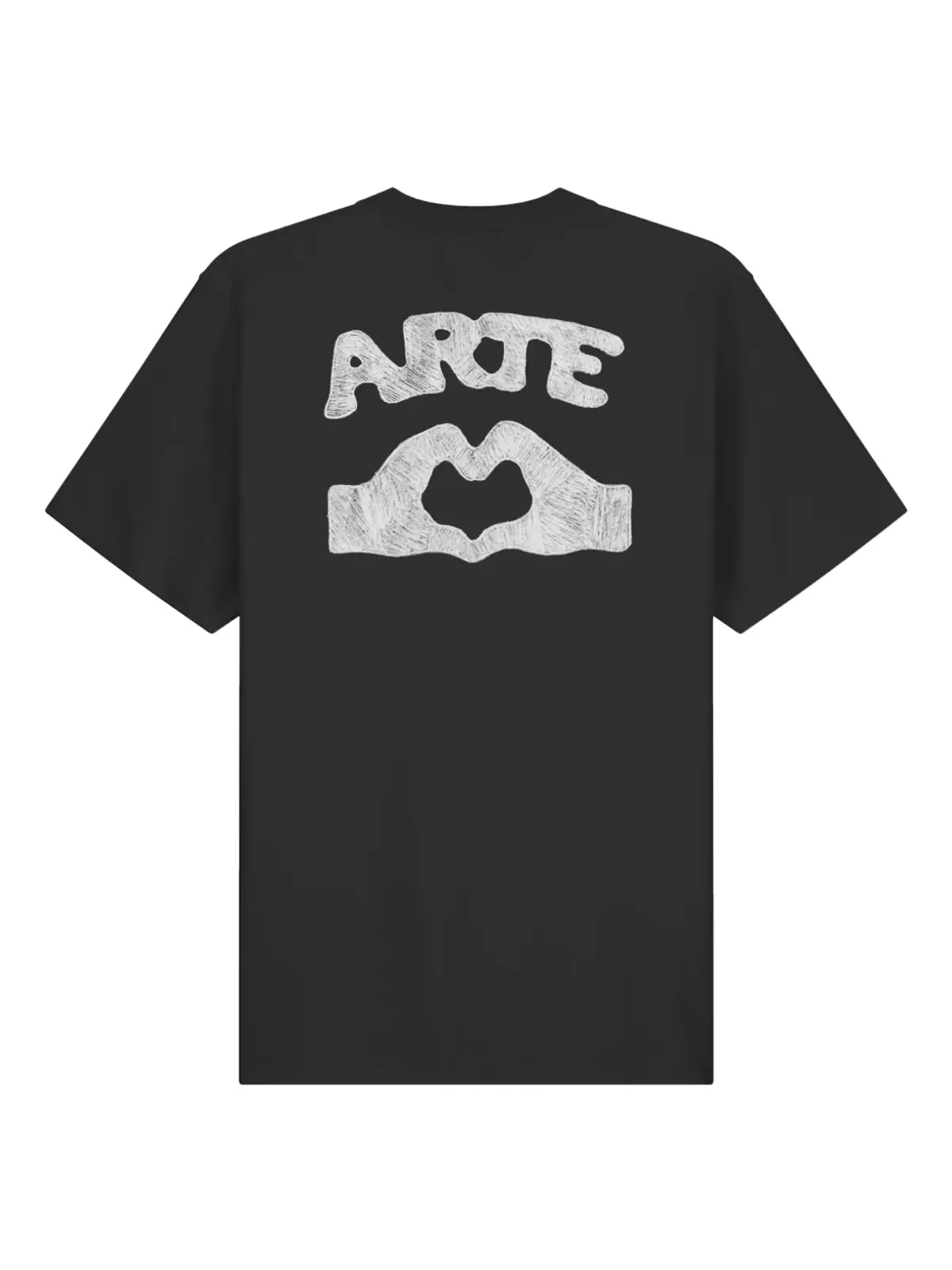 Arte Antwerp ハートハンズ グラフィックプリント Tシャツ ブラック - 画像3