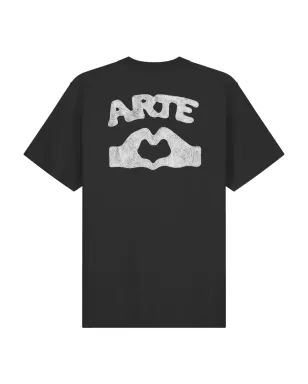 Arte Antwerp ハートハンズ グラフィックプリント Tシャツ ブラック - サムネイル3