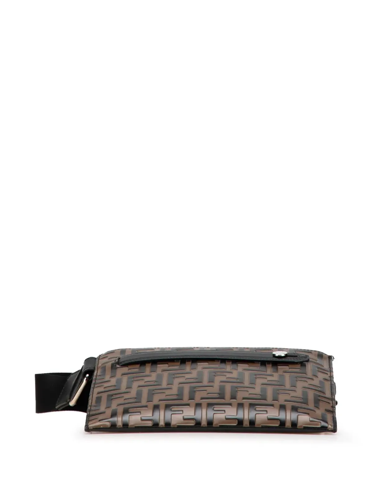 Fendi ビンテージ FF 1974 エンボスレザー クロスボディバッグ ブラウン - 画像4