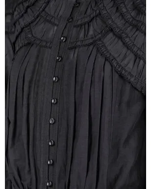 MARANT ÉTOILE ラッフルネックのボタンフロントドレス ブラック - サムネイル3