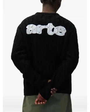 Arte Antwerp ケーブルニット ロゴセーター（ブラック） - サムネイル2