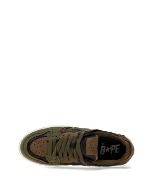 A BATHING APE® Bape Sk8 Sta™ #6 スター・パッチ レザー スニーカー - グリーン - サムネイル5