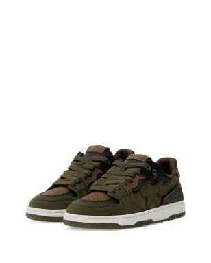 A BATHING APE® Bape Sk8 Sta™ #6 スター・パッチ レザー スニーカー - グリーン - サムネイル2