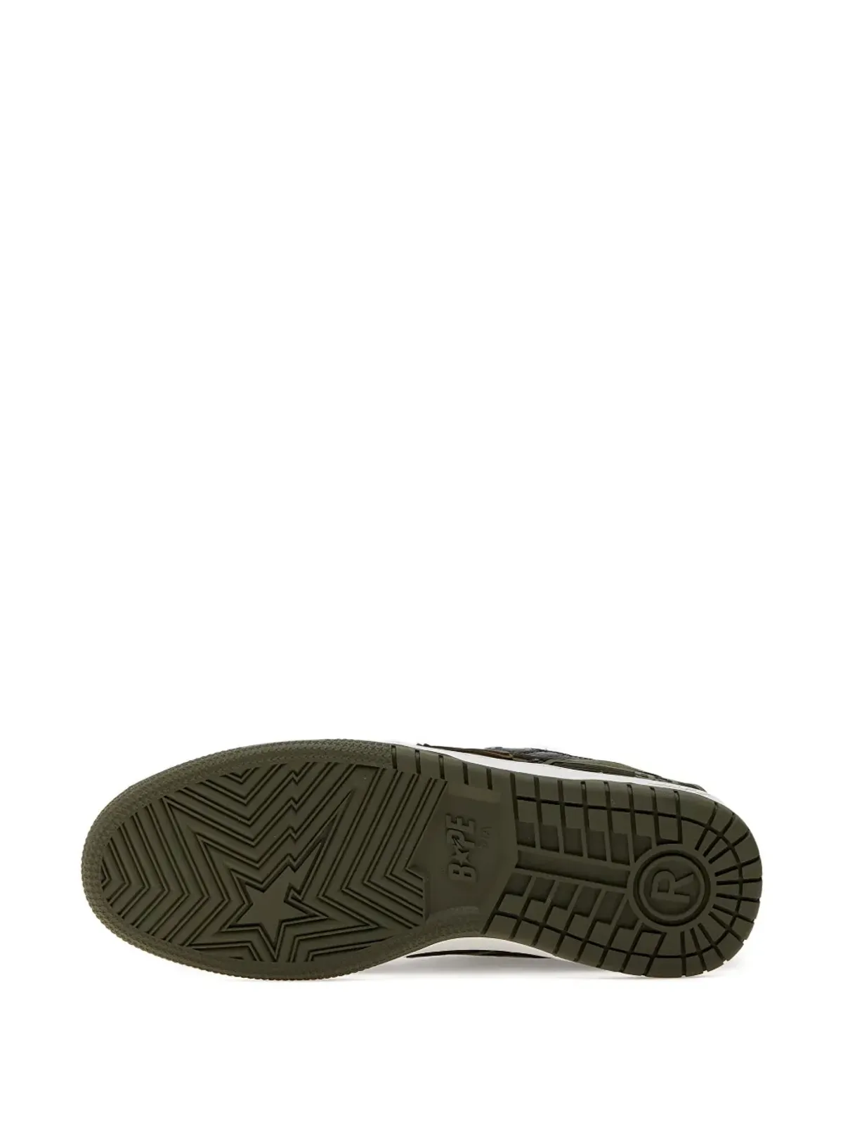 A BATHING APE® Bape Sk8 Sta™ #6 スター・パッチ レザー スニーカー - グリーン - 画像4