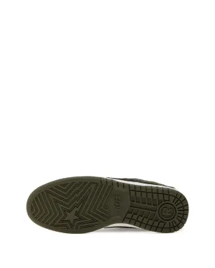A BATHING APE® Bape Sk8 Sta™ #6 スター・パッチ レザー スニーカー - グリーン - サムネイル4