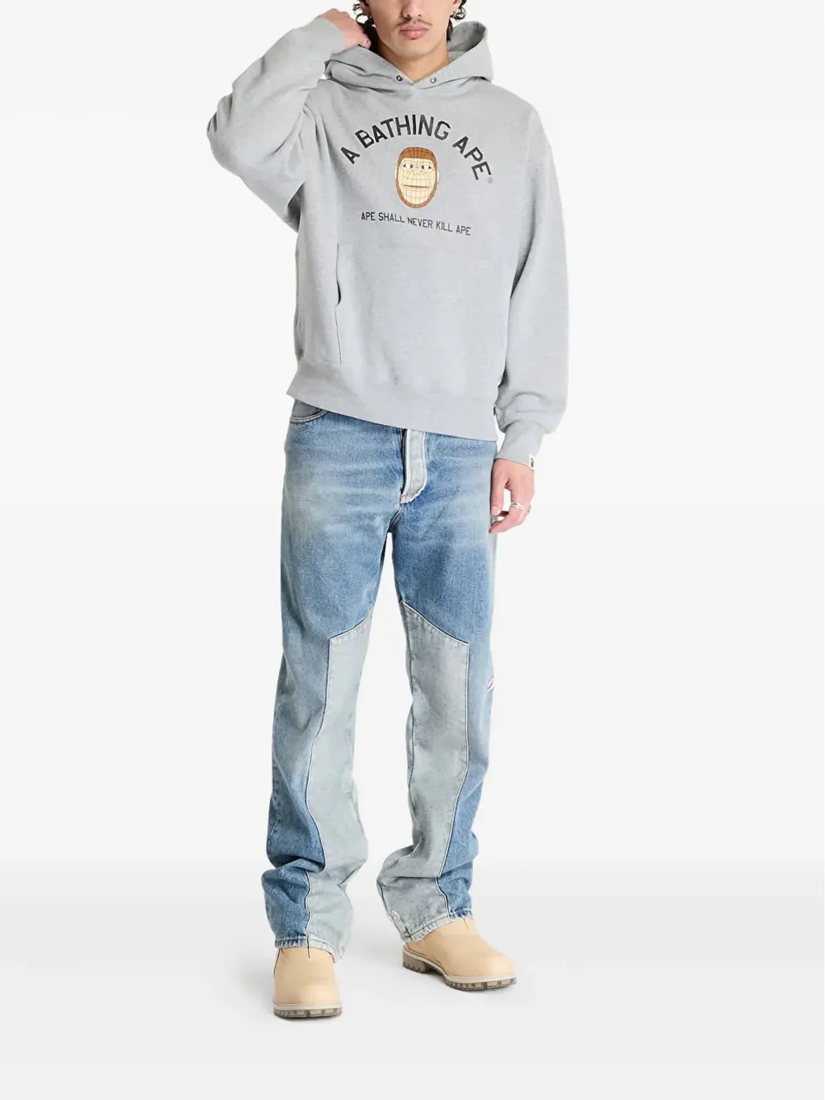 A BATHING APE ポリゴンエイプヘッド フーディ - 画像2