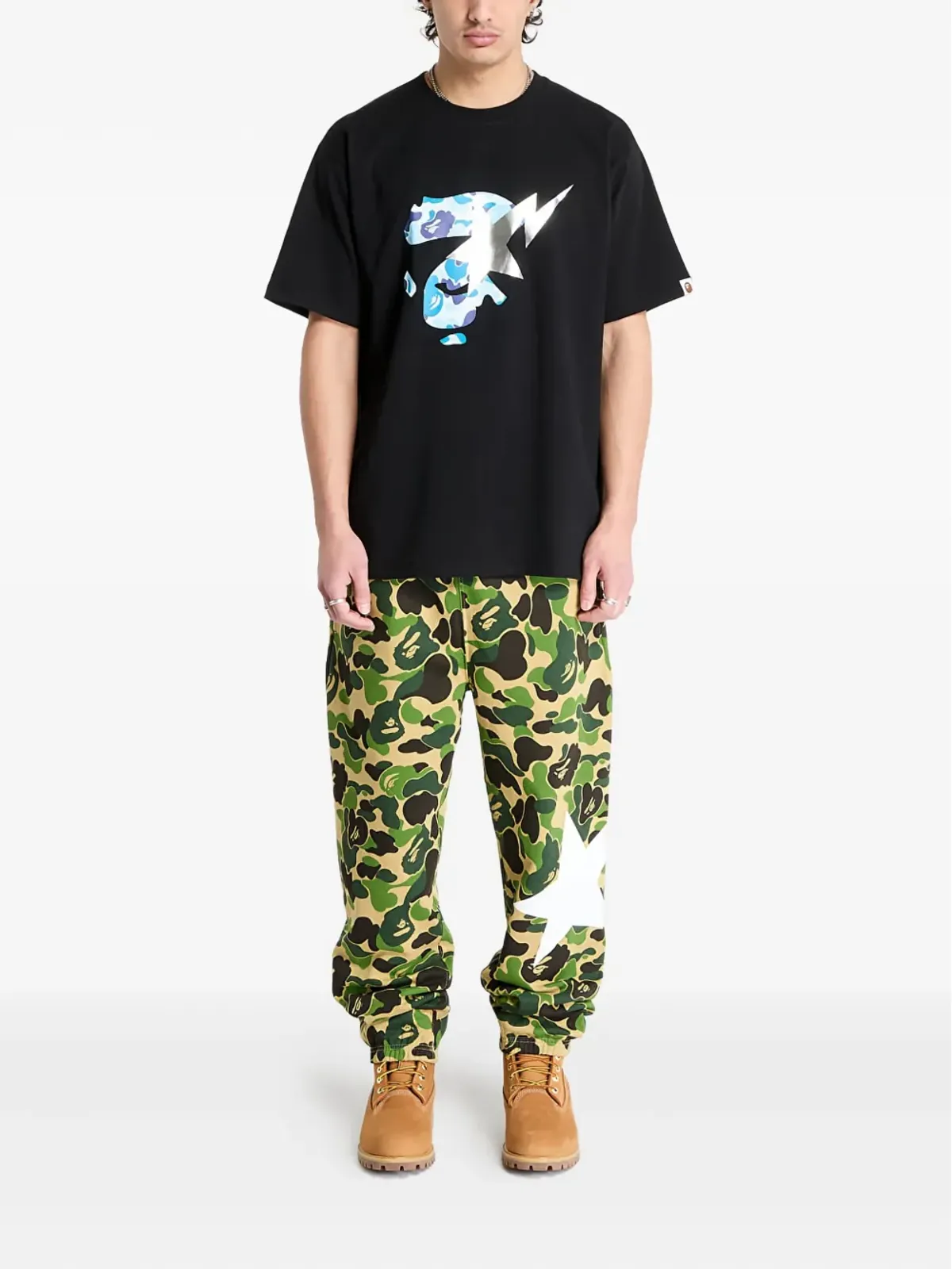 A BATHING APE® abc camo star スウェットパンツ - 画像2